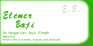 elemer baji business card