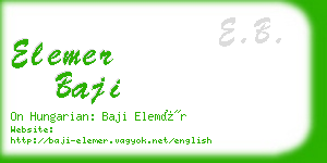 elemer baji business card